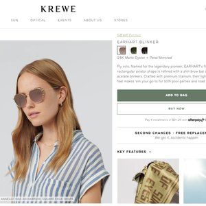 Krewe Earhart 24K Matte Oyster + Petal Mirrored